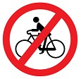 No riding of pedal cycles allowed