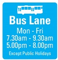 Bus lane with normal bus lane operating hours