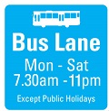 Bus lane with full day operating hours