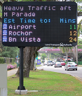 Travel Time Display 
electronic signboard at expressway entrances