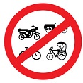 No entry for motorcycles and pedal cycles
