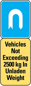 U-turn ahead for vehicles under the weight limit