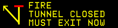 Look out for messages displayed on the traffic messages signboards and lanes use signs exit now