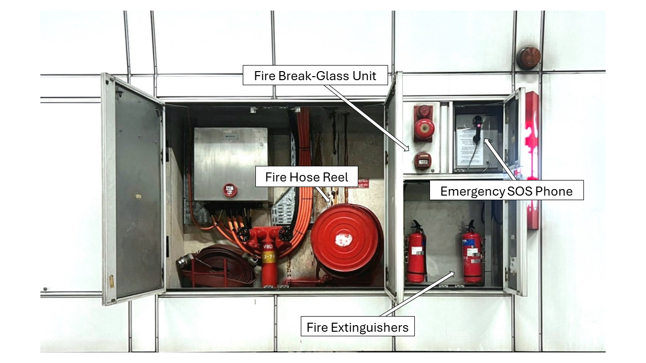 Open fire service cabinet