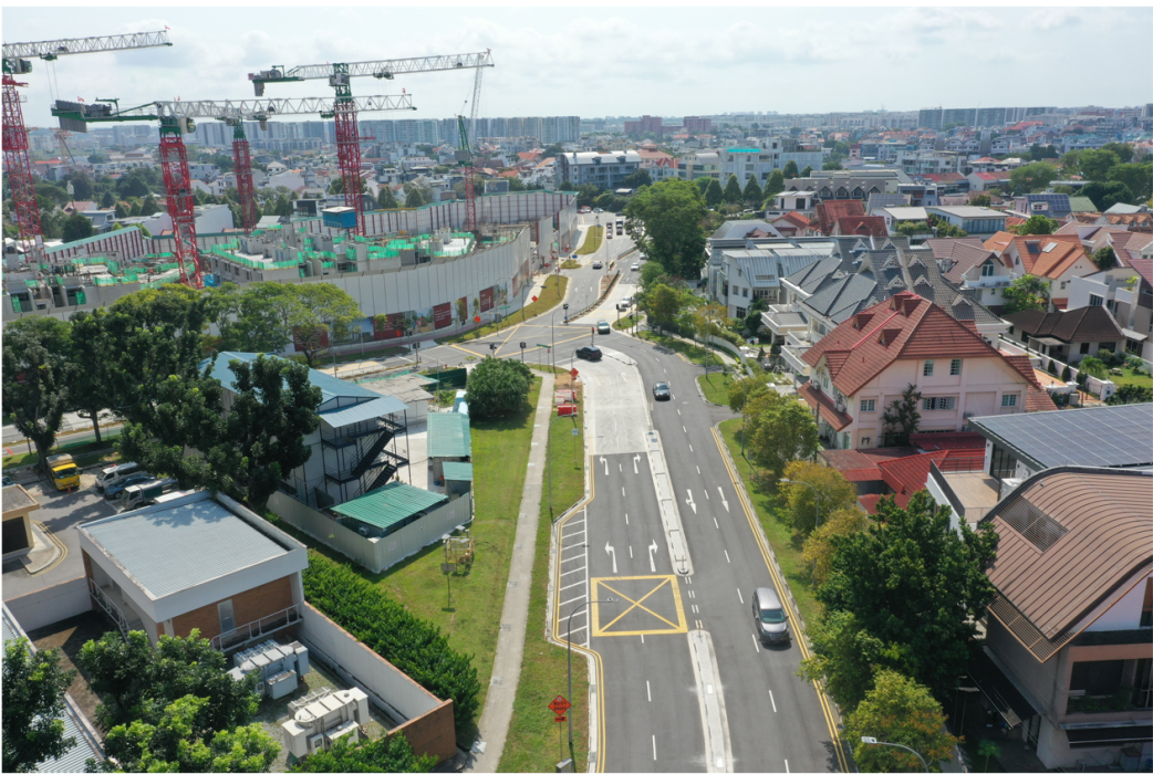 Completed roadworks at Serangoon North Ave 1