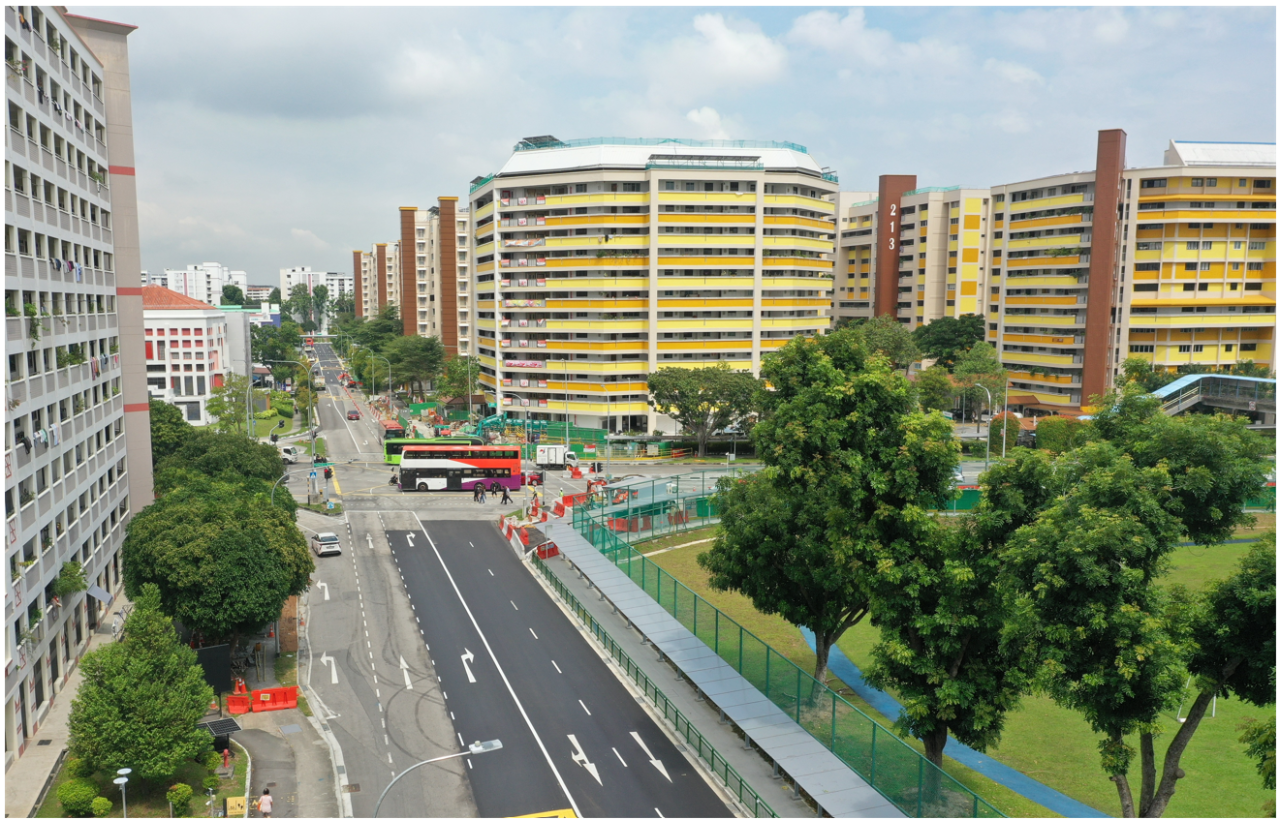 Tampines St 32  Tampines Ave 2  Tampines St 23 Junction roadworks in progress