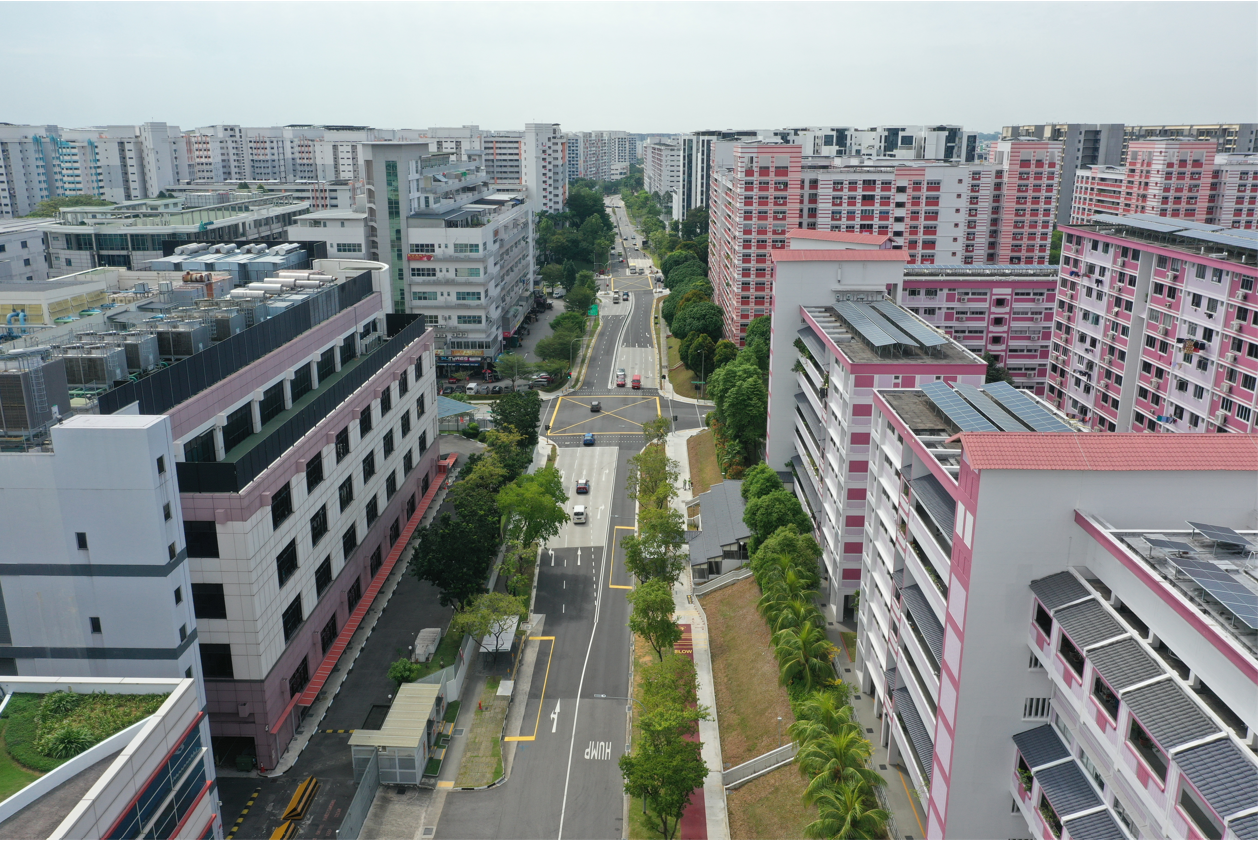 Completed roadworks at Serangoon North Ave 5