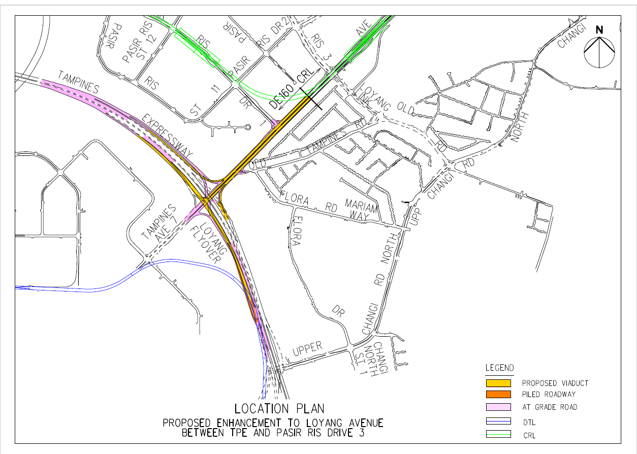 Proposed enhancement to Loyang Ave bet TPE and Pasir Ris Dr 3
