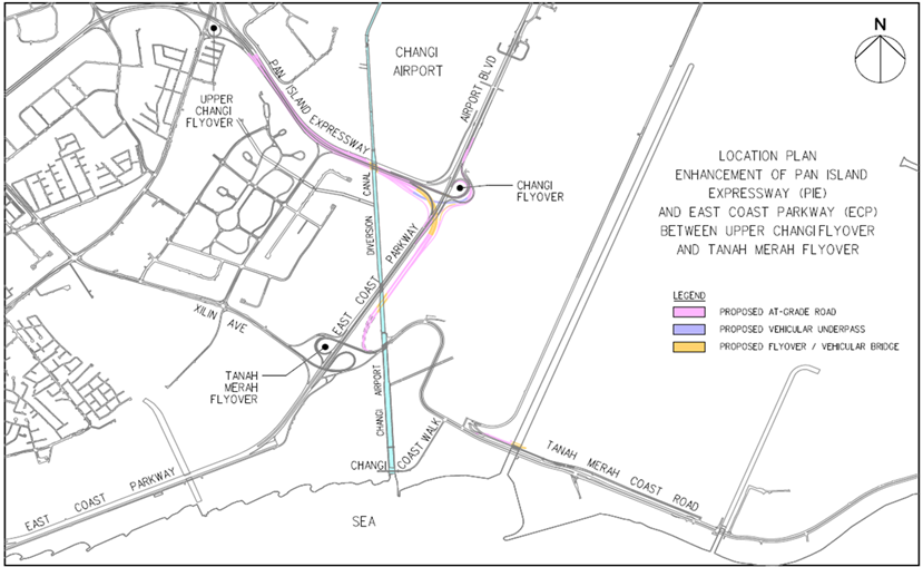 Proposed Enhancement of Pan Island Expressway (PIE) and East Coast Parkway (ECP) between Upper Changi Flyover and Tanah Merah Flyover