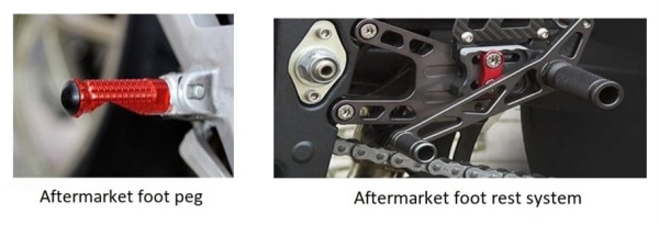 Foot peg and foot rest Footrest