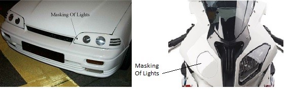 Masking of lights Tinting lamps